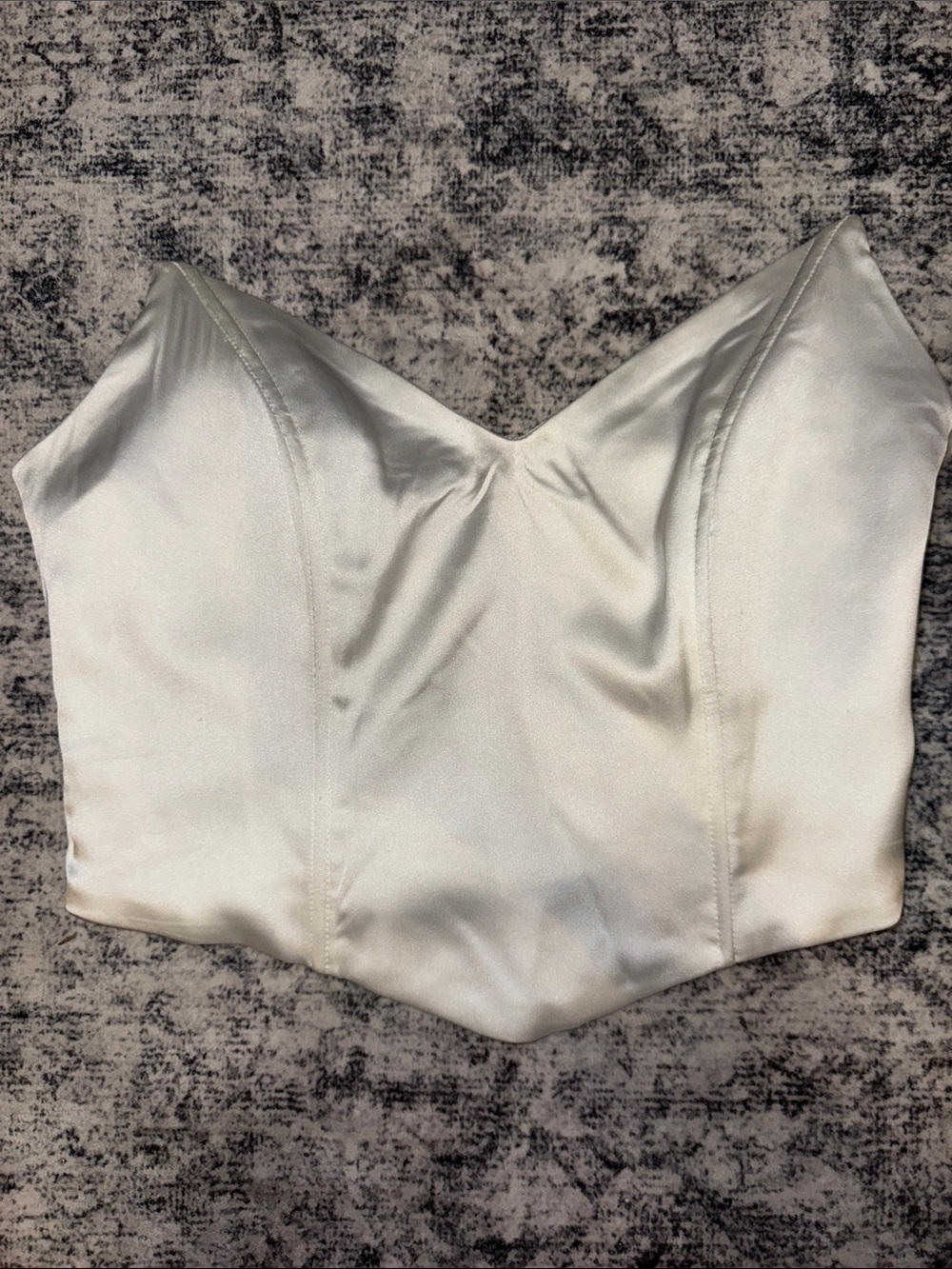 Forever 21 White Satin Corset Crop Top